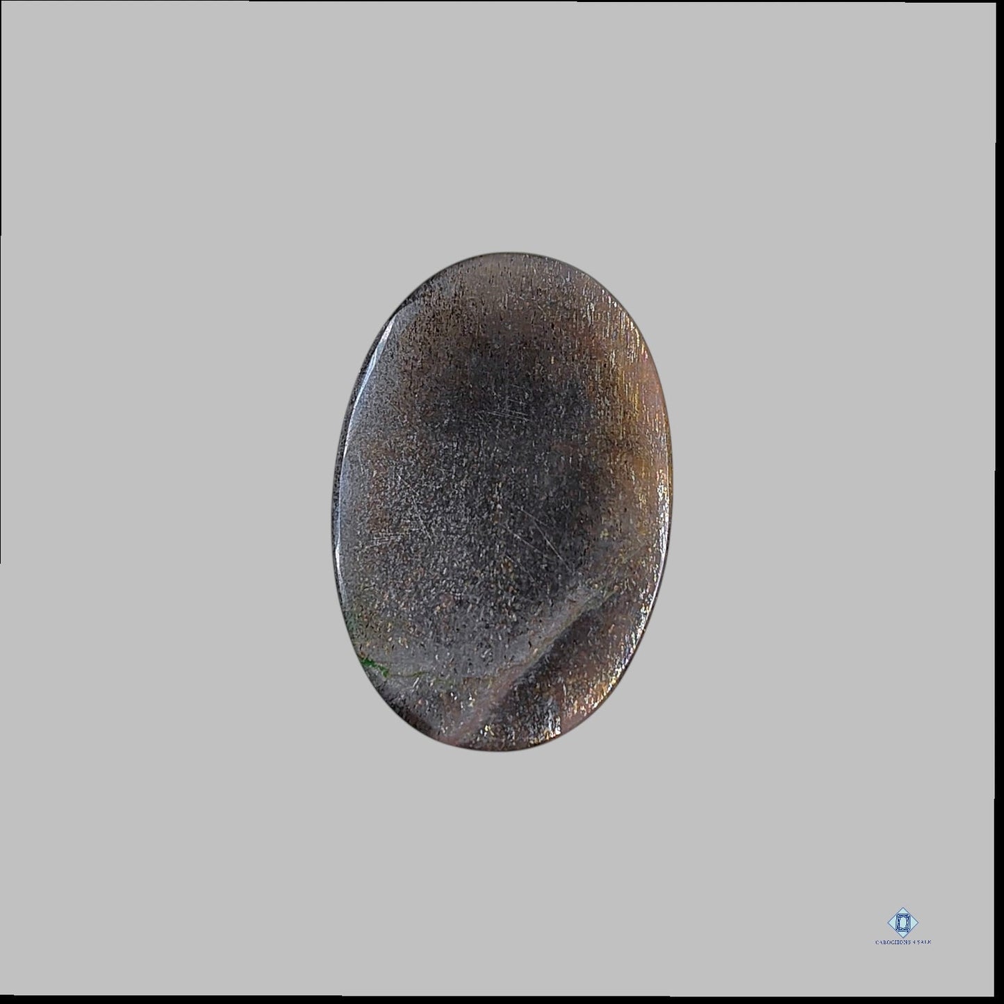 Piedra solar negra ovalada en todos los cortes