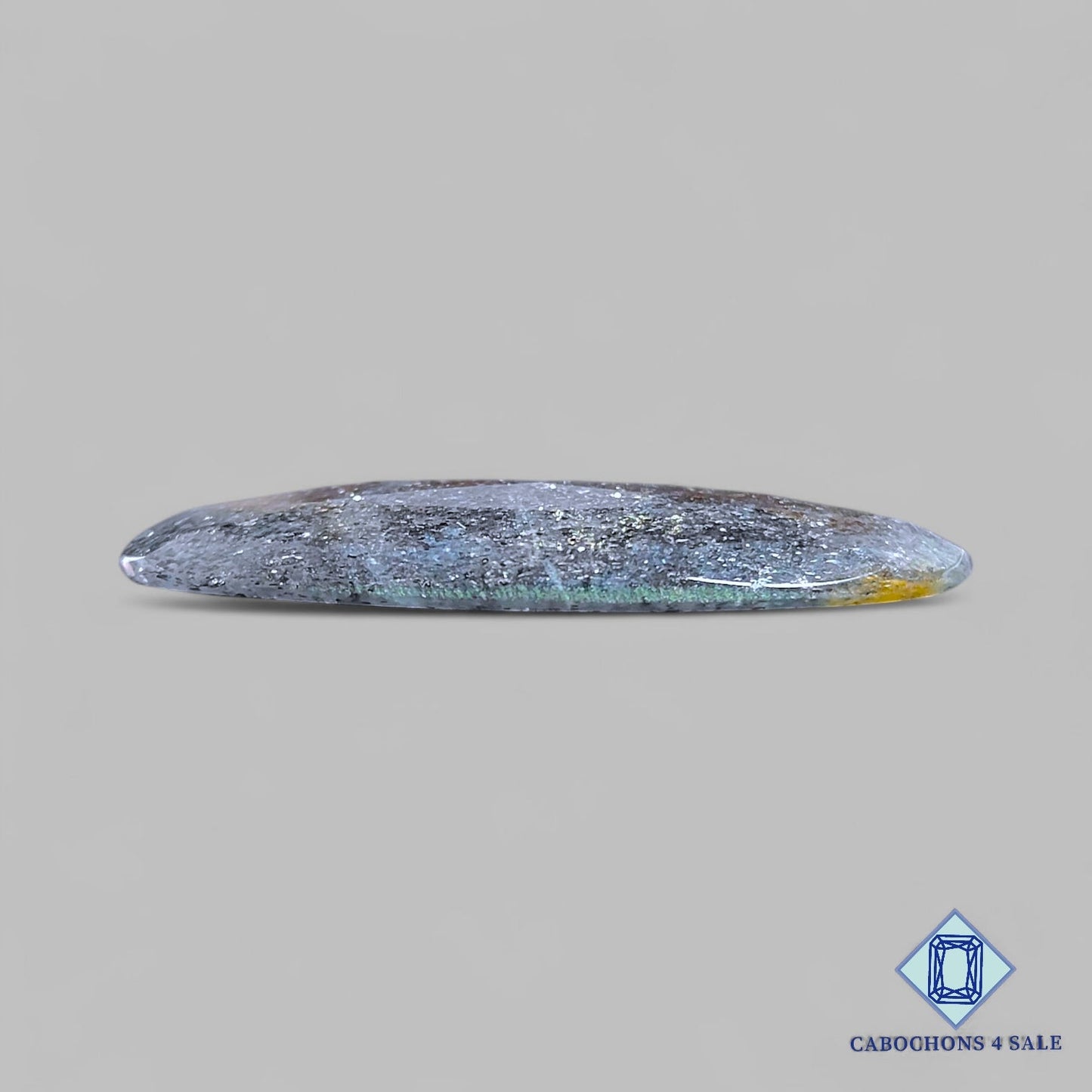 Natural Black Sunstone (Midnight Quartz) Gemstone Oval Rose Cut 38*19*4mm available for sale