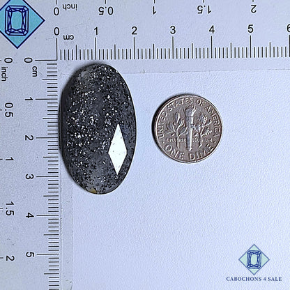 Natural Black Sunstone (Midnight Quartz) Gemstone Oval Rose Cut 33*18*6mm available for sale