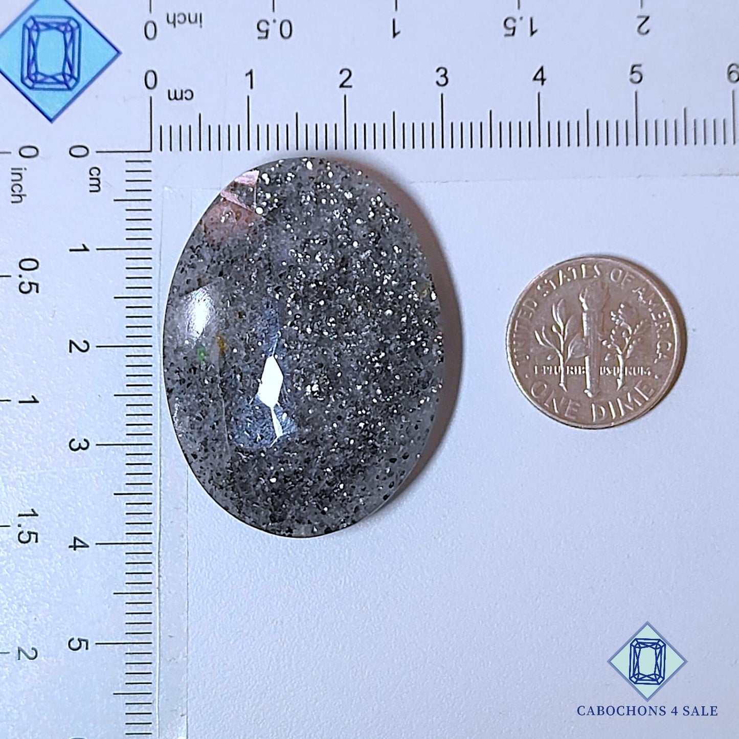 Natural Black Sunstone (Midnight Quartz) Gemstone Oval Faceted Cut 38*28*8mm available for sale