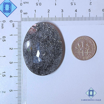 Natural Black Sunstone (Midnight Quartz) Gemstone Oval Faceted Cut 38*28*8mm available for sale
