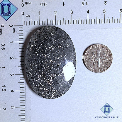 Natural Black Sunstone (Midnight Quartz) Gemstone Oval Faceted Cut 44*31*8mm available for sale