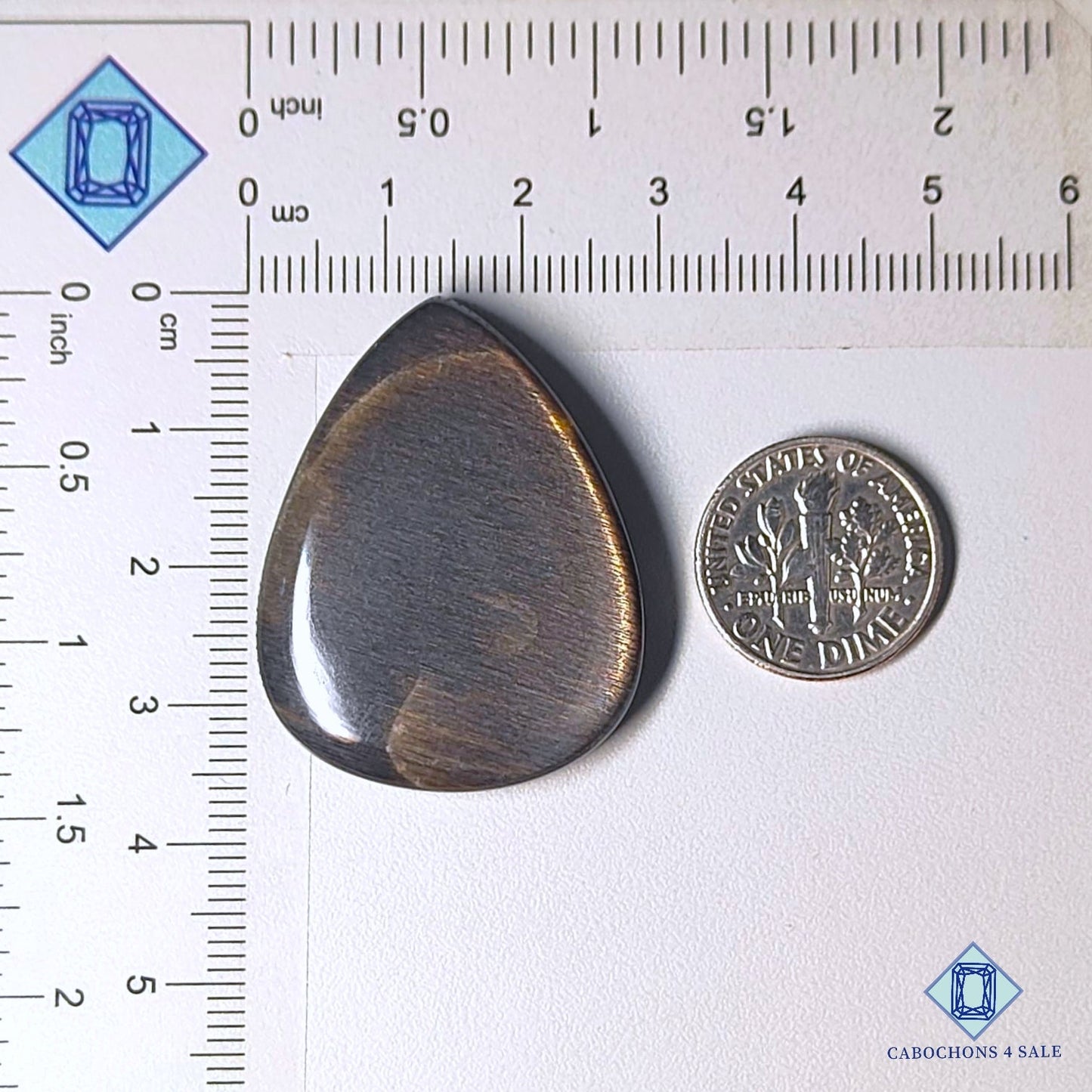 Cabujones de pera de piedra preciosa negra natural de Tanzania, 36 x 28 x 6 mm, disponibles para la venta. 