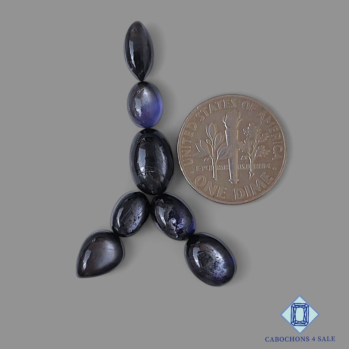 Lotes de mezcla de piedras solares de iolita negra de Tanzania