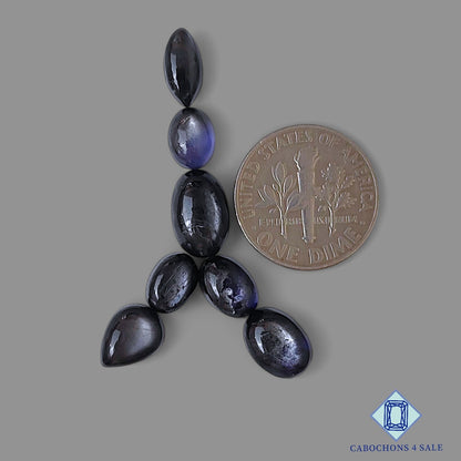 Lotes de mezcla de piedras solares de iolita negra de Tanzania