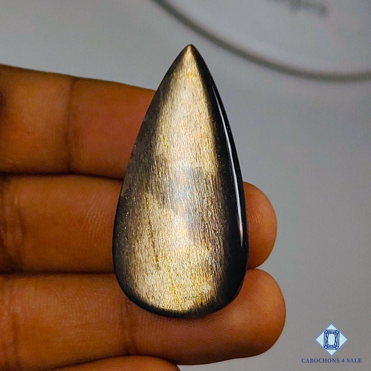 Black Tanzanian Meteor Shower Rainbow Lattice Sunstone