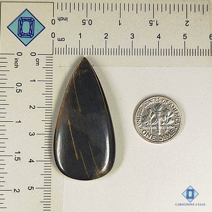 Natural Black Tanzanian Meteor Shower Rainbow Lattice Sunstone Gemstone Pear Cabochons 46*23*6mm from Australia available for sale