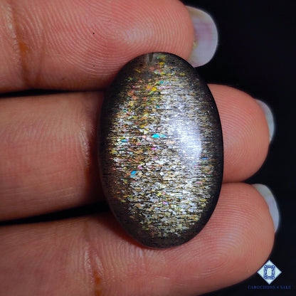Black Tanzanian Rainbow Lattice Sunstone