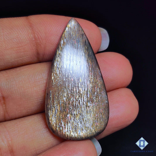 Black Tanzanian Rainbow Lattice Sunstone