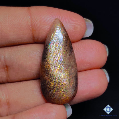 Black Tanzanian Rainbow Lattice Sunstone