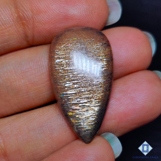 Black Tanzanian Rainbow Lattice Sunstone