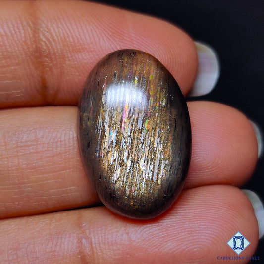 Black Tanzanian Rainbow Lattice Sunstone