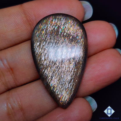 Black Tanzanian Rainbow Lattice Sunstone