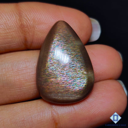 Black Tanzanian Rainbow Lattice Sunstone