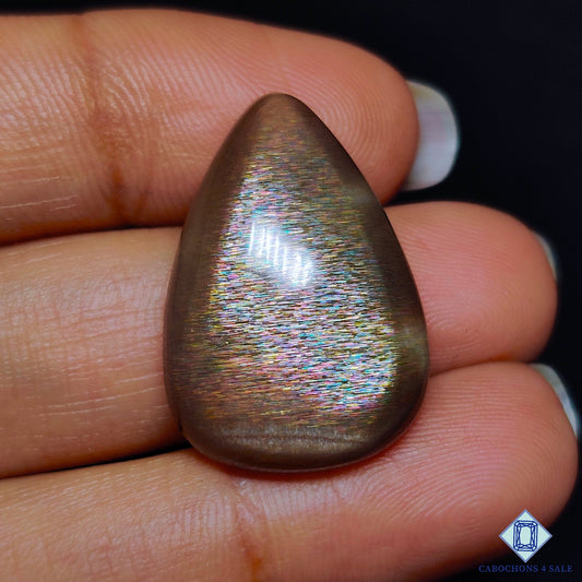 Black Tanzanian Rainbow Lattice Sunstone