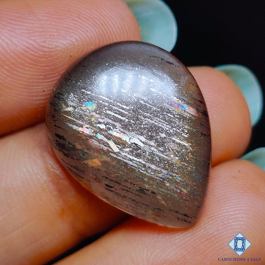 Black Tanzanian Rainbow Lattice Sunstone