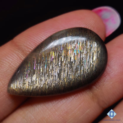 Black Tanzanian Rainbow Lattice Sunstone