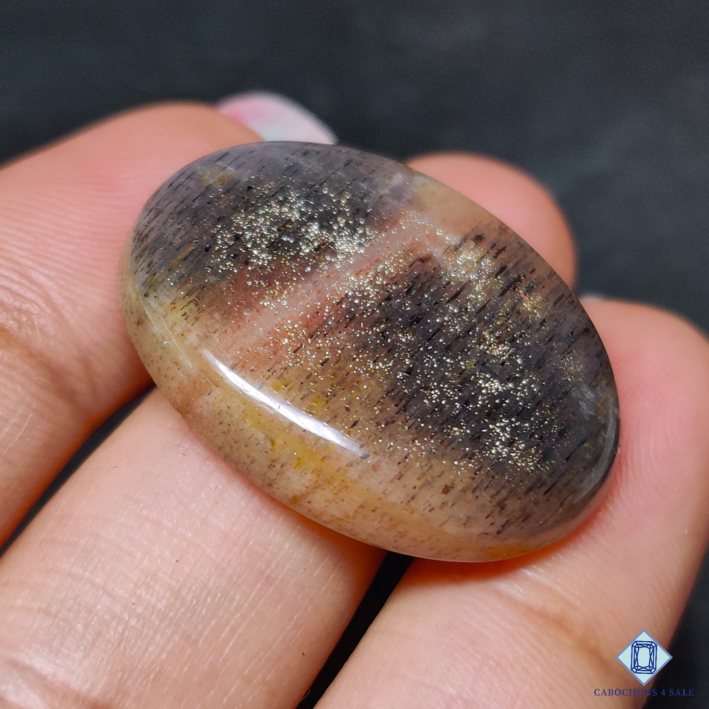 Black Tanzanian Rainbow Lattice Sunstone