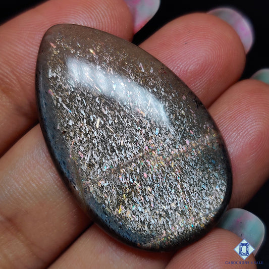 Black Tanzanian Rainbow Lattice Sunstone