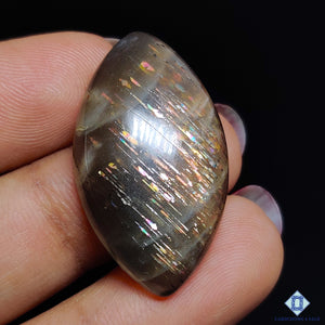 Black Tanzanian Sunstone Marquise Cabochons 30x17x5mm