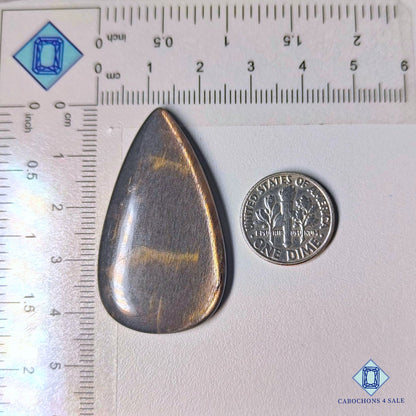 Natural Black Tanzanian Sunstone Gemstone Pear Cabochons 42*24*4mm from Tanzania available for sale