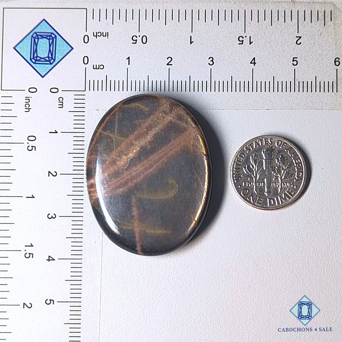 Natural Black Tanzanian Sunstone Gemstone Oval Cabochons 38*30*7mm from Tanzania available for sale