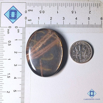 Natural Black Tanzanian Sunstone Gemstone Oval Cabochons 38*30*7mm from Tanzania available for sale