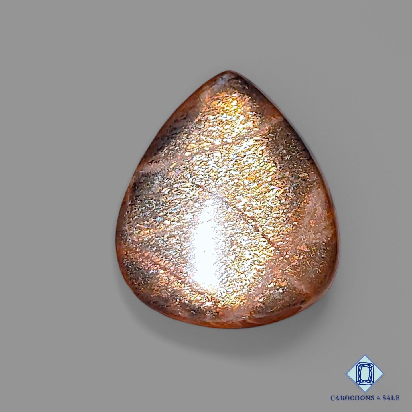 Natural Black Tanzanian Sunstone Gemstone Pear Cabochons 29*25*6mm from Tanzania available for sale