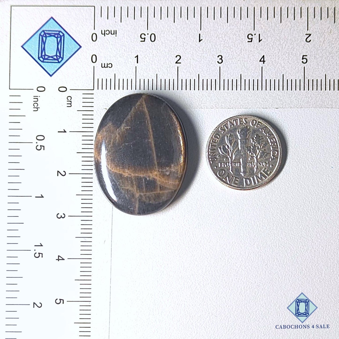 Natural Black Tanzanian Sunstone Gemstone Oval Cabochons 29*22*6mm from Tanzania available for sale