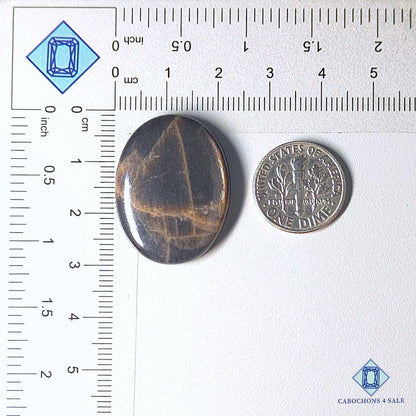 Natural Black Tanzanian Sunstone Gemstone Oval Cabochons 29*22*6mm from Tanzania available for sale