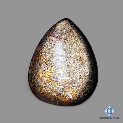 Natural Black Tanzanian Sunstone Gemstone Pear Cabochons 38*31*5mm from Tanzania available for sale