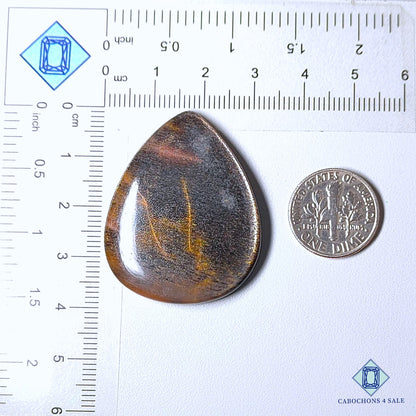 Natural Black Tanzanian Sunstone Gemstone Pear Cabochons 38*31*5mm from Tanzania available for sale