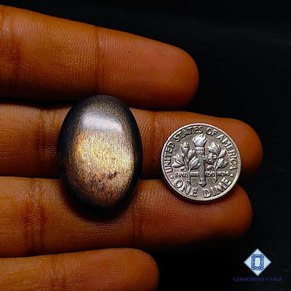 Natural Black Tanzanian Sunstone Gemstone Oval Cabochons 26*18*5mm from Tanzania available for sale