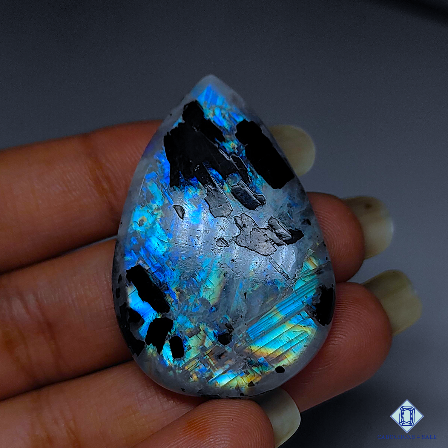 Black Tourmalated Moonstone