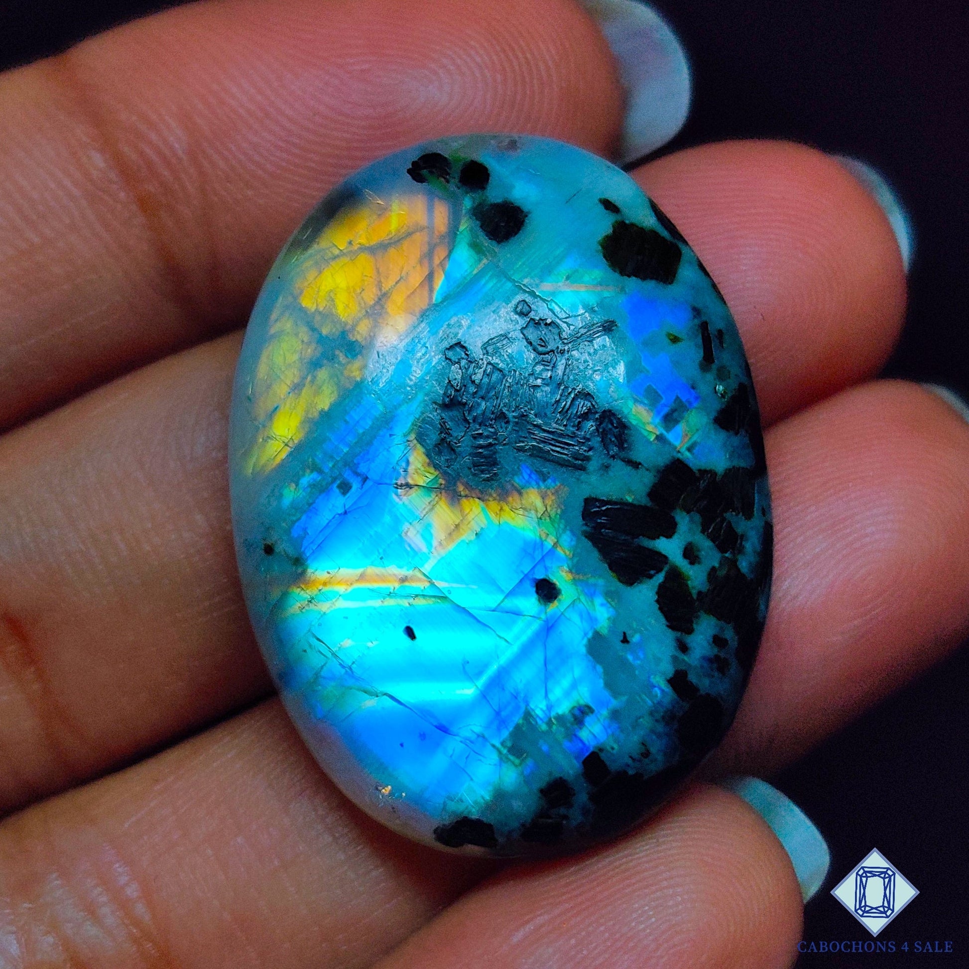 Black Tourmalated Moonstone