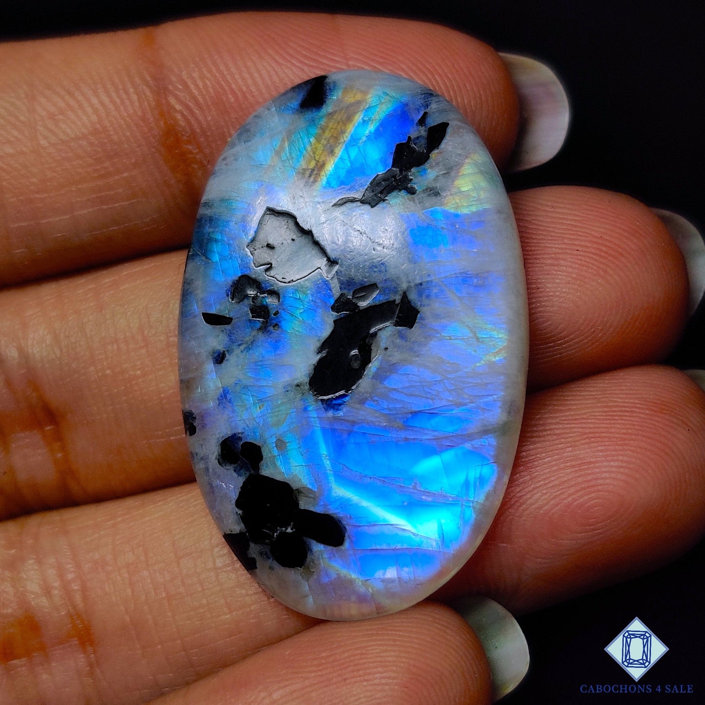 Black Tourmalated Moonstone