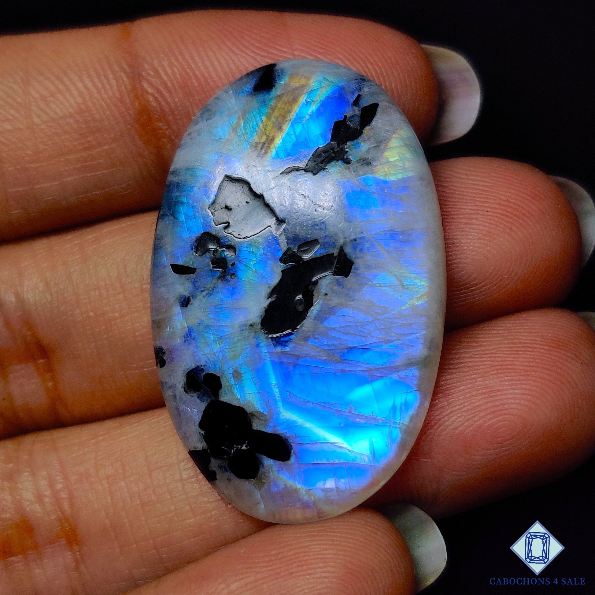 Black Tourmalated Moonstone