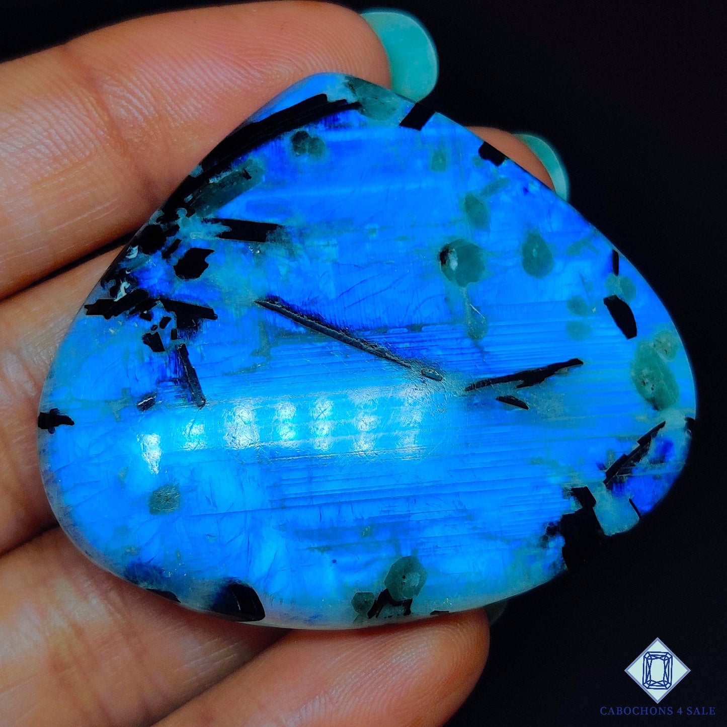 Black Tourmalated Moonstone