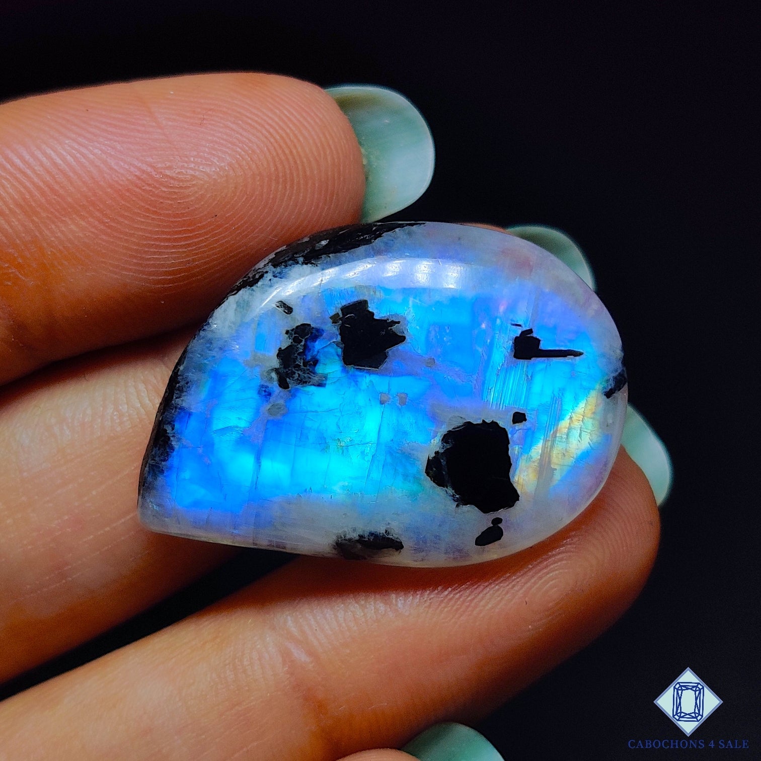 Black Tourmalated Moonstone