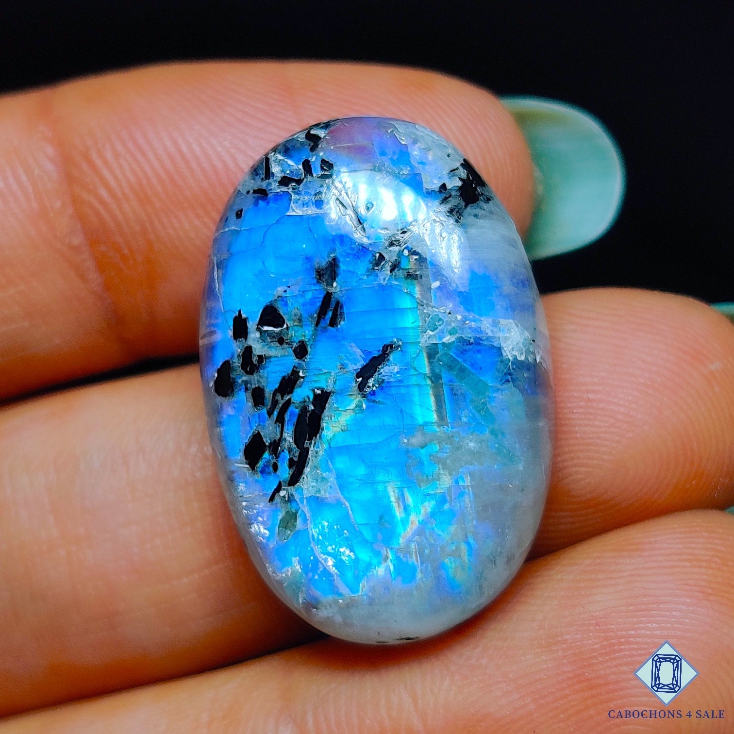 Black Tourmalated Moonstone