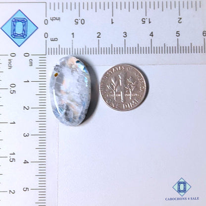 Natural Black Tourmalated Moonstone Gemstone Oval Cabochons 26*16*6mm from Germany available for sale