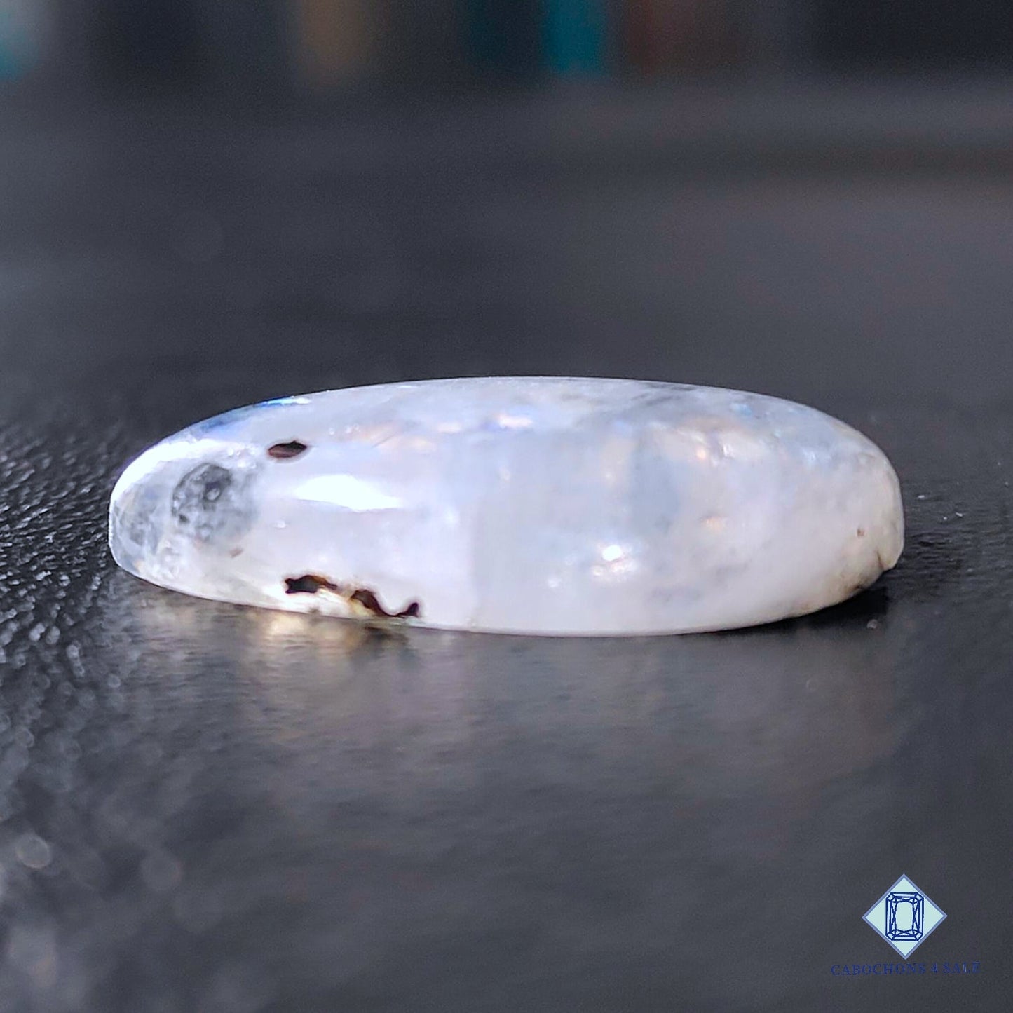 Natural Black Tourmalated Moonstone Gemstone Oval Cabochons 26*16*6mm from Germany available for sale