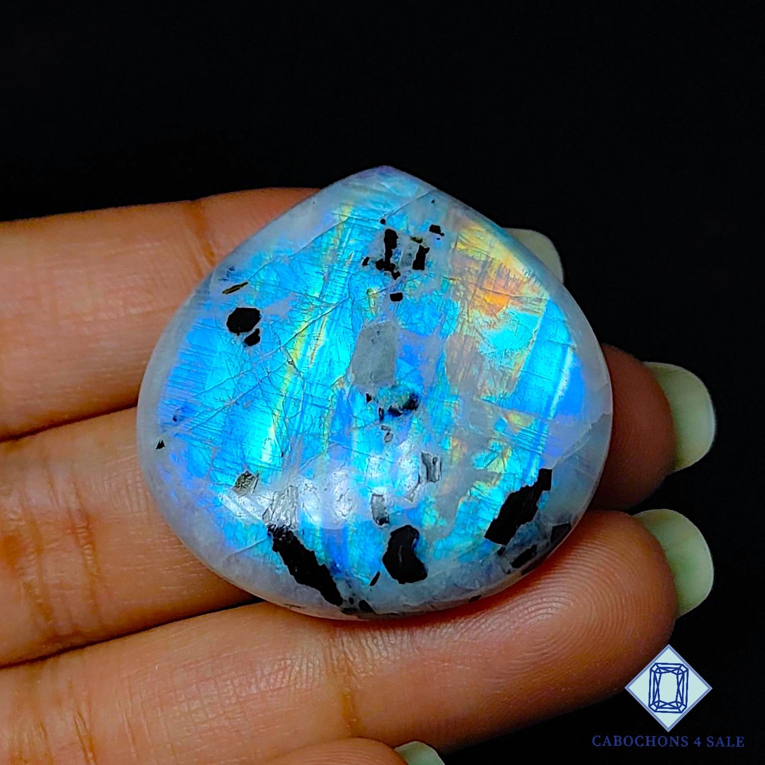 Black Tourmalated Moonstone