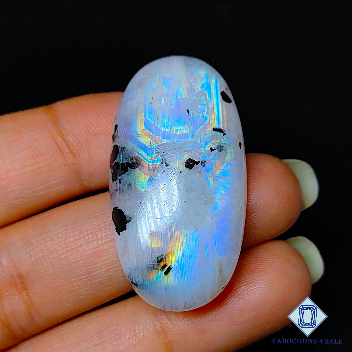 Black Tourmalated Moonstone
