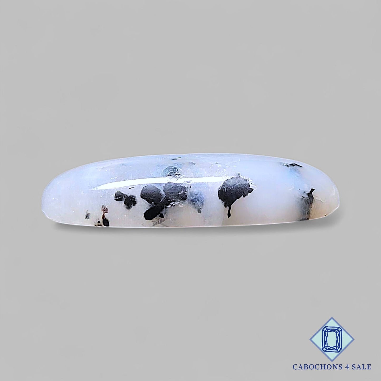 Cabujones ovalados de piedra lunar turmalina negra natural de 37 x 20 x 7 mm, de la India, disponibles para la venta.