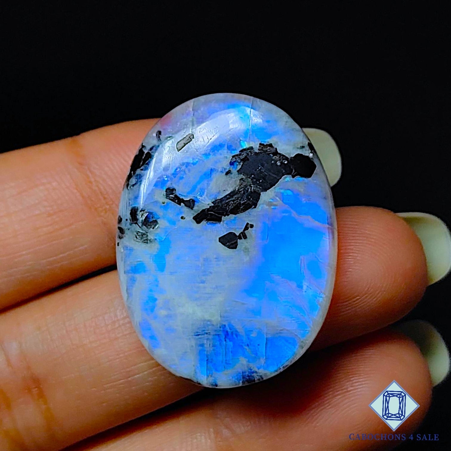 Black Tourmalated Moonstone