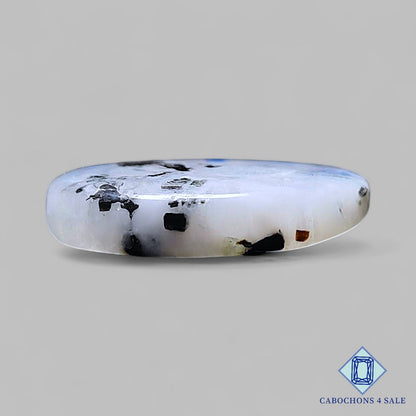 Cabujones ovalados de piedra lunar turmalina negra natural de 30 x 23 x 6 mm, de la India, disponibles para la venta.