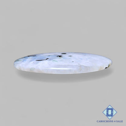 Natural Black Tourmalated Moonstone Gemstone  Oval Cabochons 57*47*7mm from India available for sale