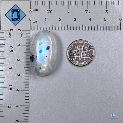 Black Tourmalated Moonstone Oval Cabochons