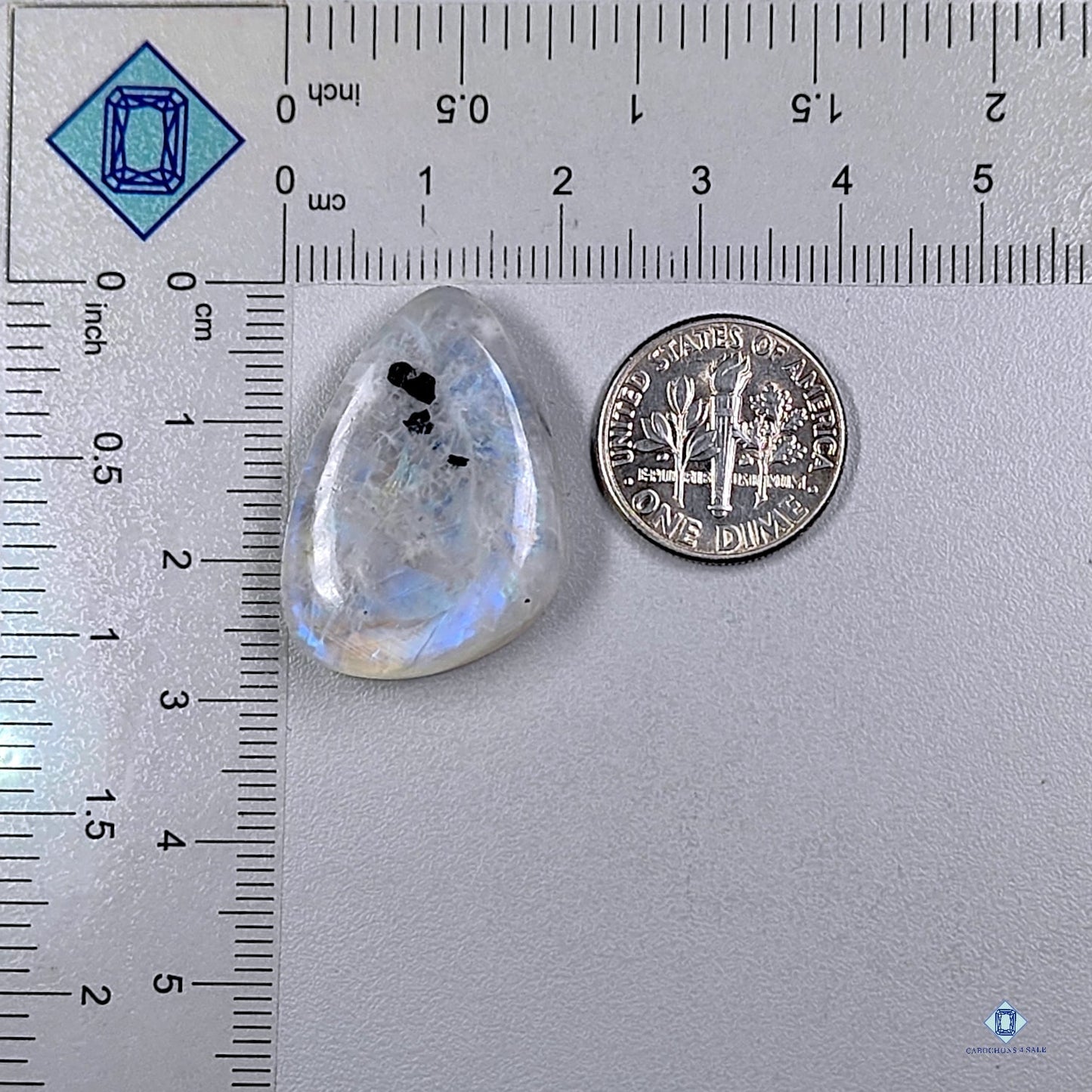 Black Tourmulated Moonstone Fancy Cabochons